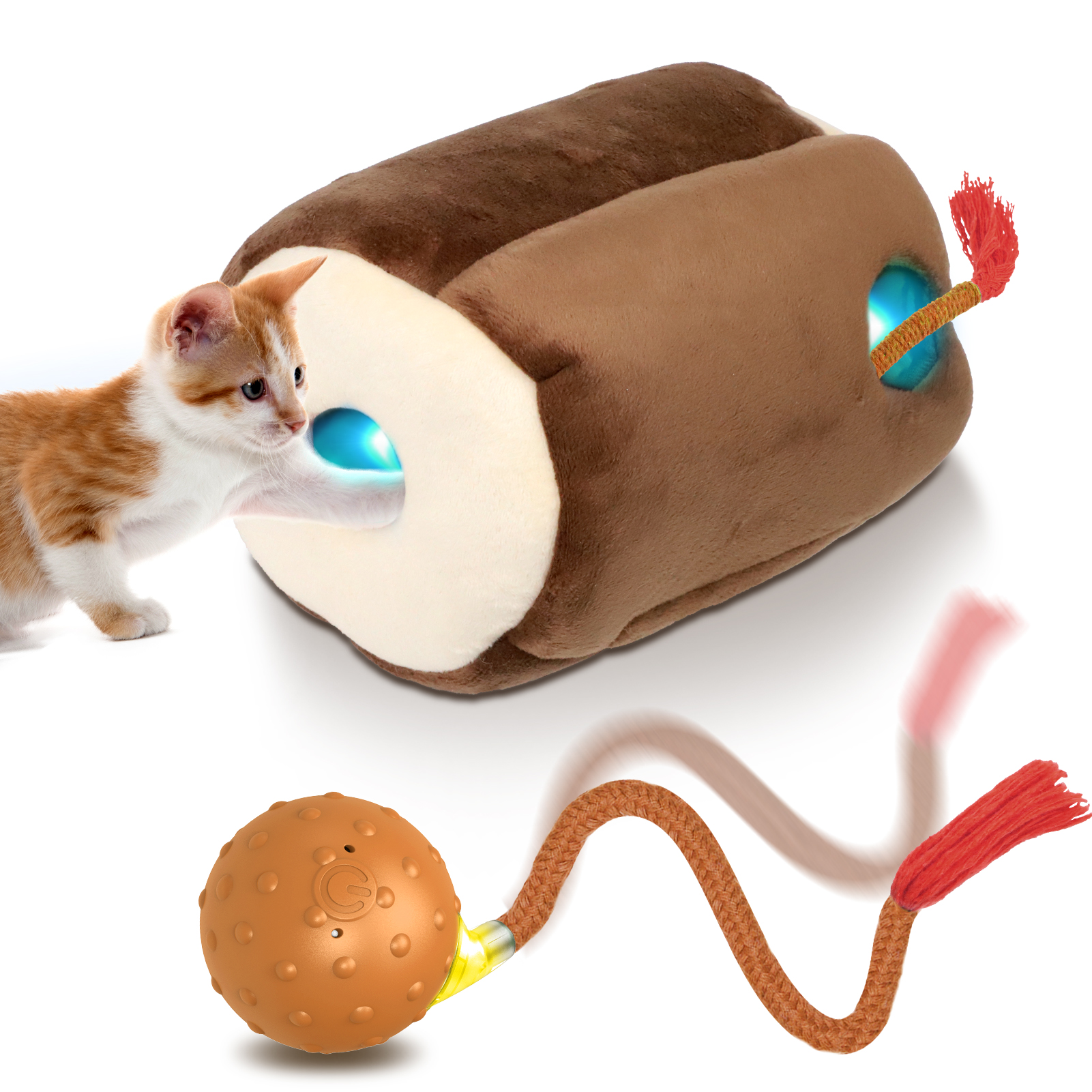 Cat Ball with Tree log